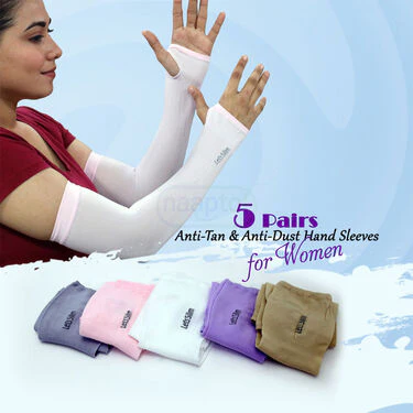 5 Pair Of Sun Protector Hand Sleeves For Women (5HS1) - Image 2