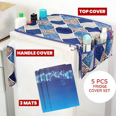 5 Pcs Fridge Cover Set With 10 Free Gifts (5FC1) - Image 2