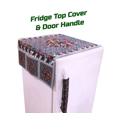 5 Pcs Quilted Fridge Cover Set With 10 Free Gifts (5FC8) - Image 2