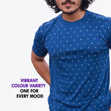 5 Printed Round Neck T-Shirts + Luxury Golden Watch (5RTW8) - Image 4