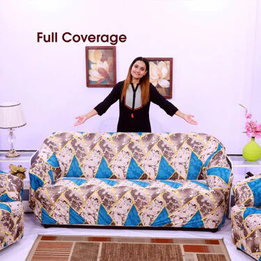 5 Seater Designer Stretchable Elastic Sofa Cover (5SC6) - Image 3