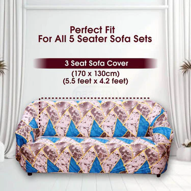 5 Seater Designer Stretchable Elastic Sofa Cover (5SC6) - Image 6
