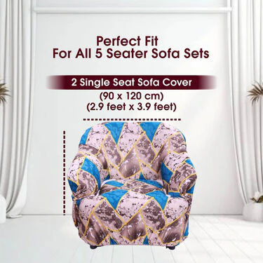 5 Seater Designer Stretchable Elastic Sofa Cover (5SC6) - Image 7