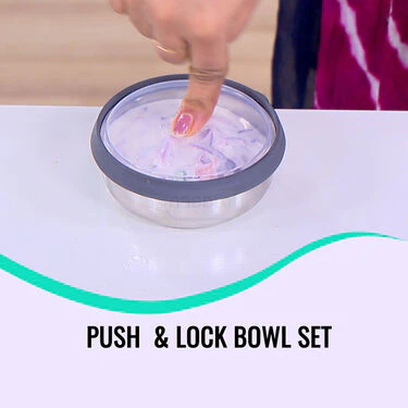 5 Stainless Steel Bowl + 5 Push & Lock Lid (10PL4) - Image 2