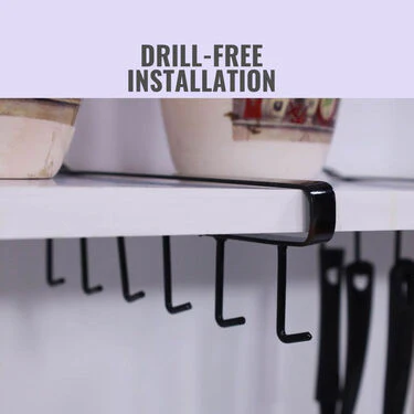 6 Hooks Multipurpose Metal Shelf Hanging Rack - Pack Of 2 (6HUSR1) - Image 4