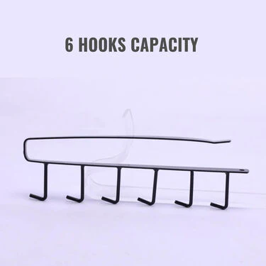 6 Hooks Multipurpose Metal Shelf Hanging Rack - Pack Of 2 (6HUSR1) - Image 5