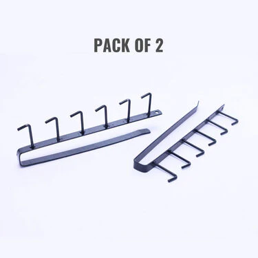 6 Hooks Multipurpose Metal Shelf Hanging Rack - Pack Of 2 (6HUSR1) - Image 7