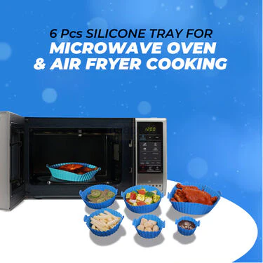 6 Pcs Silicon Tray For Microwave Oven Air fryer Cooking (STAC) - Image 2