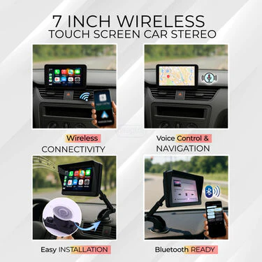 7 Inch Wireless Touch Screen With Android Auto & Apple CarPlay For Car - Image 3