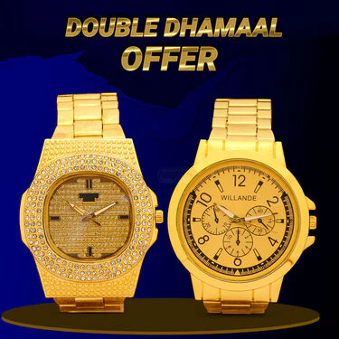 Austrian Diamond Watch + Golden Watch B1G1 - (2MW11) - Image 2