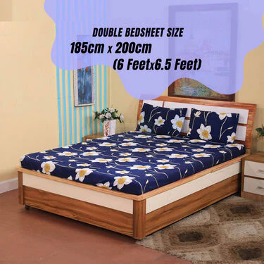 Beautiful Fitted Double Bed sheet with 2 Pillow Covers (DBS14) - Image 4