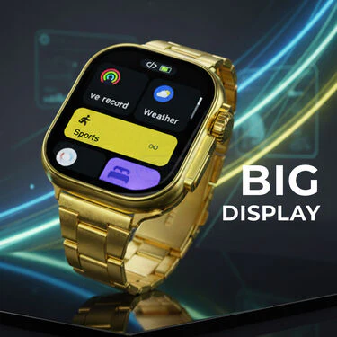 Big Screen Golden Metal Calling Smart Watch With Golden Chain And Bracelet (BCSW49) - Image 7