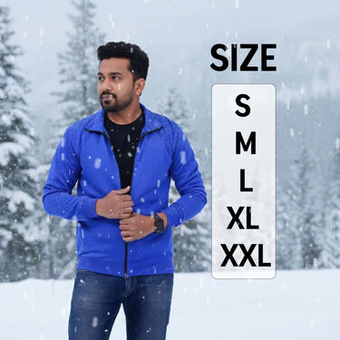 Blue Fleece Jacket with Digital Watch And Wallet Free (1FJ9B) - Image 2