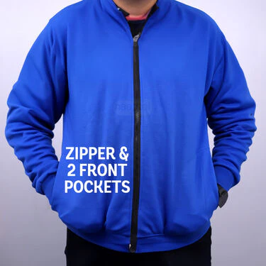 Blue Fleece Jacket with Digital Watch And Wallet Free (1FJ9B) - Image 5