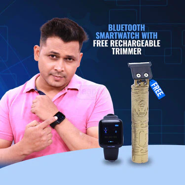 Bluetooth Id116 Smart Watch With Free Rechargeable Trimmer (BCSW38) - Image 2