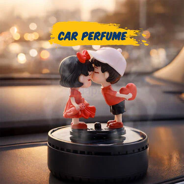 Car Dashboard Rotating Cute Couple With Perfume (CDSC) - Image 4