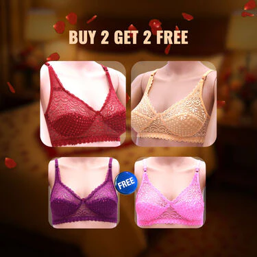 Designer Lacey Honeymoon Bra Buy 2 Get 2 Free (4PBR1) - Image 4