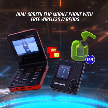 Dual Screen Flip Mobile With Free Wireless Ultrapro Earpods (PMH6) - Image 2