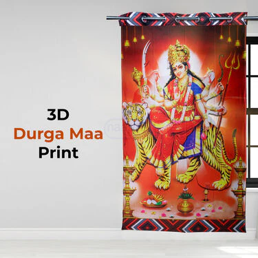 Durga Maa Design Printed 3D Curtain (CU7) - Image 5