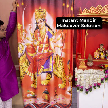 Durga Maa Design Printed 3D Curtain (CU7) - Image 6