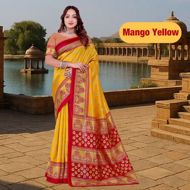 Elegant Art Silk Sarees B1 G1 Free (2AS16) - Image 2