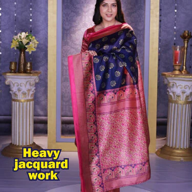 Elegant Art Silk Sarees B1 G1 Free (2AS16) - Image 6