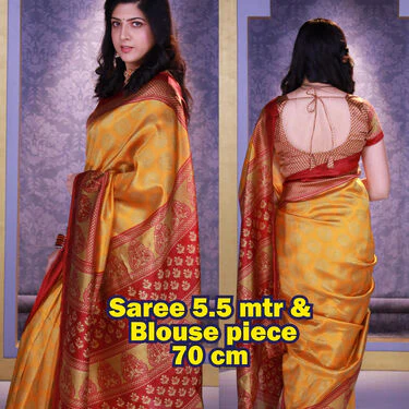 Elegant Art Silk Sarees B1 G1 Free (2AS16) - Image 7