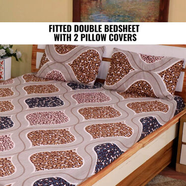 Fitted Double Bed Sheet With 2 Pillow Covers (DBS13) - Image 7