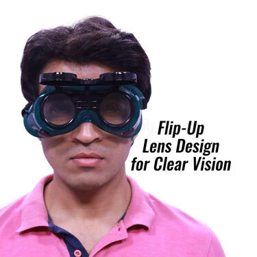 Flip-Up Eye Safety Goggles + Anti Cut Safety Gloves (HA18) - Image 4
