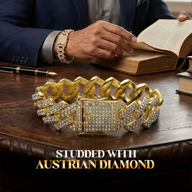 Golden Austrain Diamond Heavy Bracelet (GDHBC) - Image 3