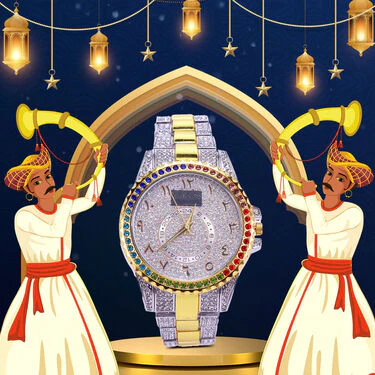 Golden Austrian Diamond Designer Watch (MGW28) - Image 3