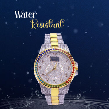 Golden Austrian Diamond Designer Watch (MGW28) - Image 5