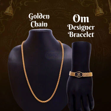 Golden Chain + Om Designer Bracelet (MGJ51) - Image 7