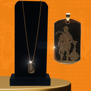 Golden Hanuman Chalisa Pendant with Chain (MGJ42) - Image 3