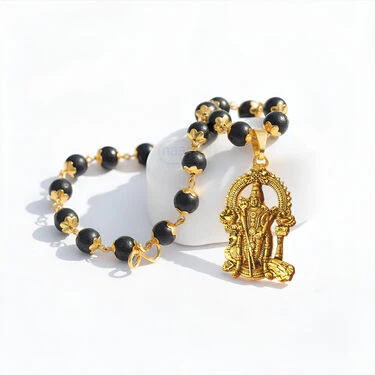 Golden Karungali Mala with Murgan Pendant (GKMP1) - Image 5