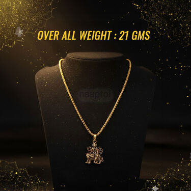 Golden Maa Durga Sherawali Mata Rani Pendant with Chain (MDSPN13) - Image 3