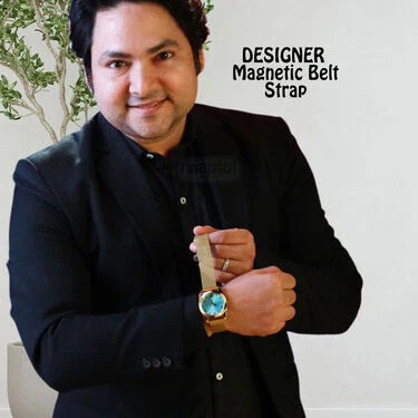 Golden Magnetic Belt Watch With Date (MGW32) - Image 2