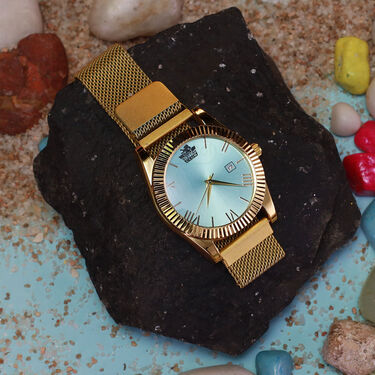Golden Magnetic Belt Watch With Date (MGW32) - Image 5