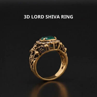 Golden OM Watch With 3D Shiva Ring (GWSR1) - Image 4