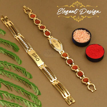 Golden Rakhi Bracelet (RB2) - B1G1 - Image 2