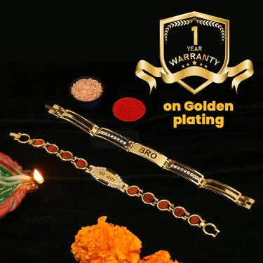 Golden Rakhi Bracelet (RB2) - B1G1 - Image 5