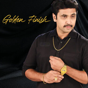 Golden Watch + 2 Chain + Bracelet + Ring  (MGW2CBR6) - Image 10