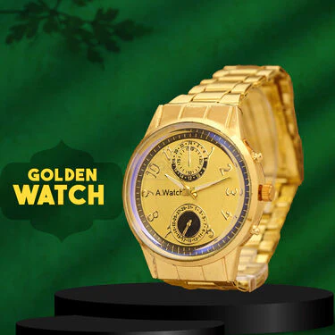 Golden Watch + 2 Chain + Bracelet + Ring  (MGW2CBR9) - Image 6