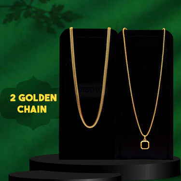 Golden Watch + 2 Chain + Bracelet + Ring  (MGW2CBR9) - Image 7