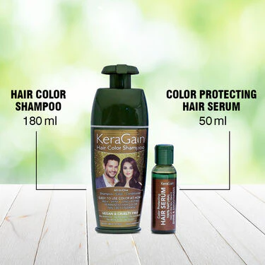 Keragain Hair Color Shampoo & Color Protecting Hair Serum (S) - Image 4