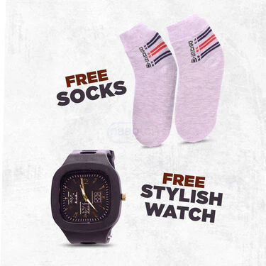 Leatherite Shoes + FREE Socks + FREE Stylish Watch (SSC34) - Image 8