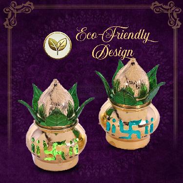 LED Kalash With Meena Leaf Lamp - B1G1 (LKL1) - Image 7