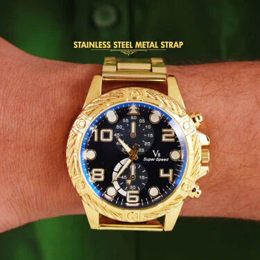Mens Golden Watch + Golden Chain (MGWC27) - Image 3