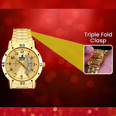 Men's Golden Watch with Free Designer Ladies Watch (MLGW2) - Image 6
