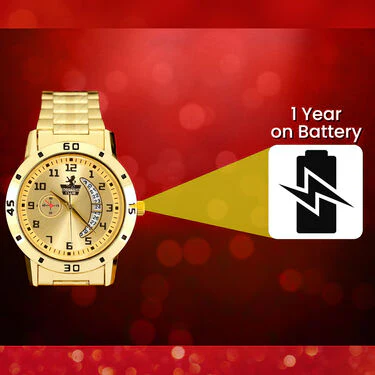 Men's Golden Watch with Free Designer Ladies Watch (MLGW2) - Image 7